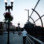 Street photography showing sunset in Boston's Back Bay neighborhood