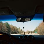 View from front windshield while traveling up 93 North