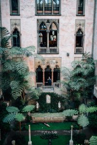 View from across the courtyard at the Isabella Stewart Gardner Museum