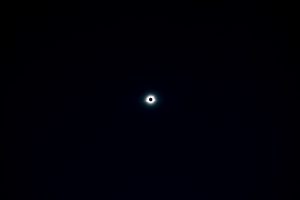 The halo around the sun is seen in this photo. Totality of the eclipse was worth it!