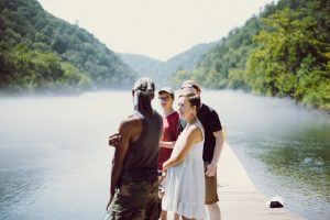 Larry, Ford, Alyssa, and Kyle chat after viewing totality.